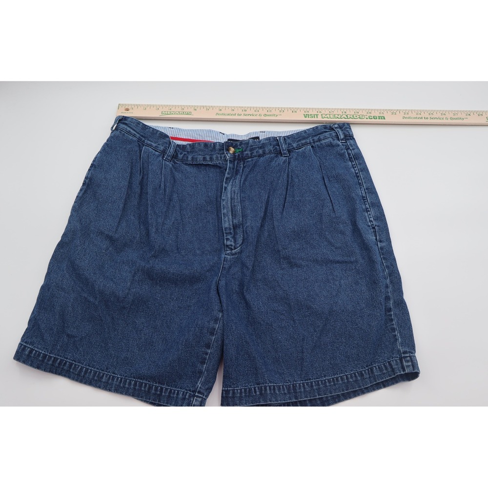 Vintage Tommy Hilfiger Shorts Mens 38 Denim Pleated Baggy Jorts 90s Y2K‎
